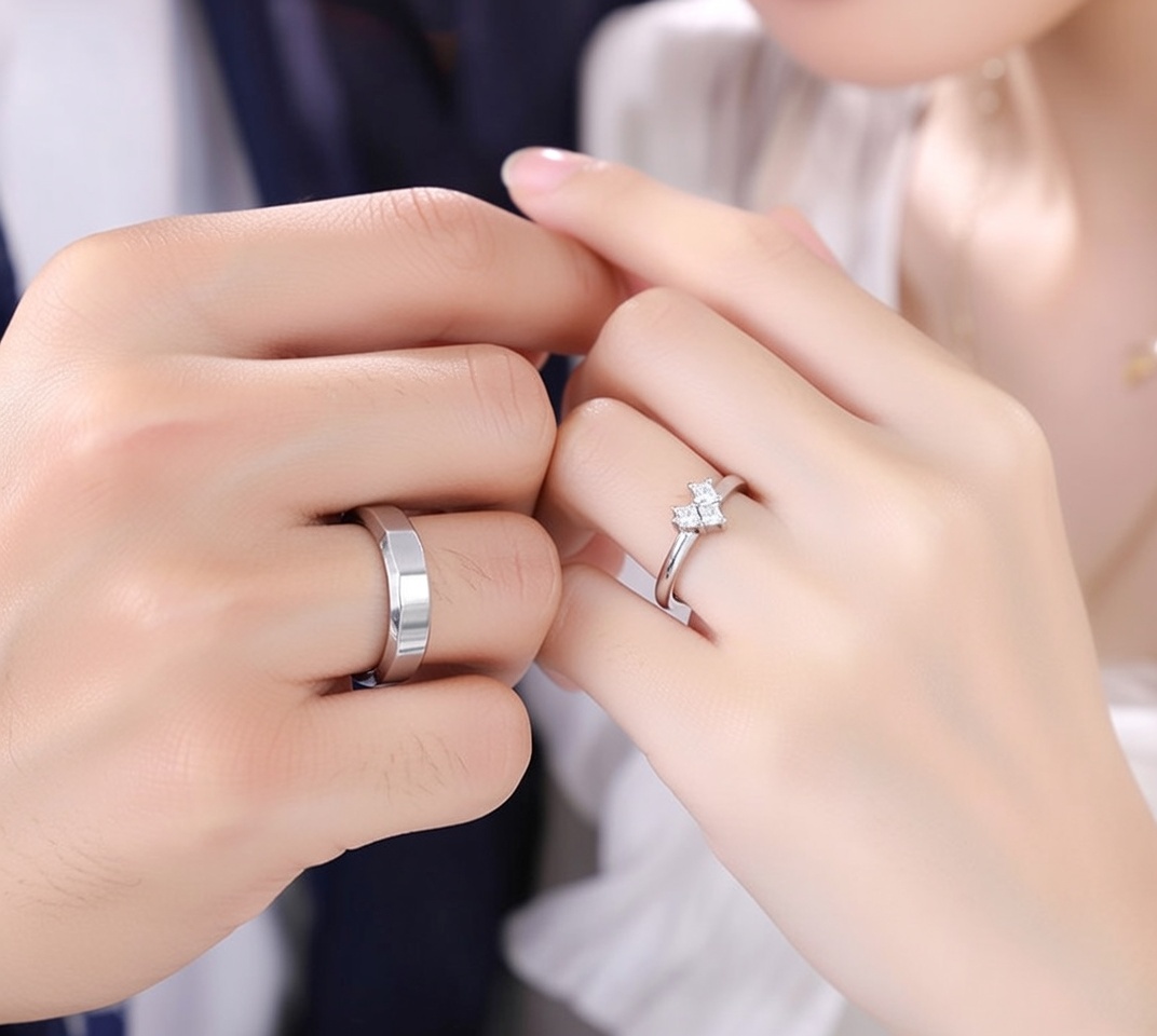 Twin Promise Couple Ring Set