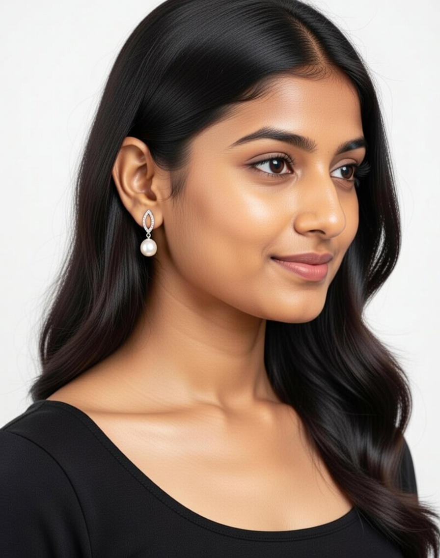 Classic White Pearl Drop Earrings