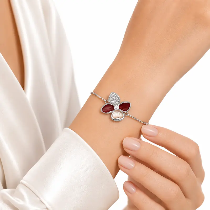 Vyanika Silver Lavender Blossom Bracelet