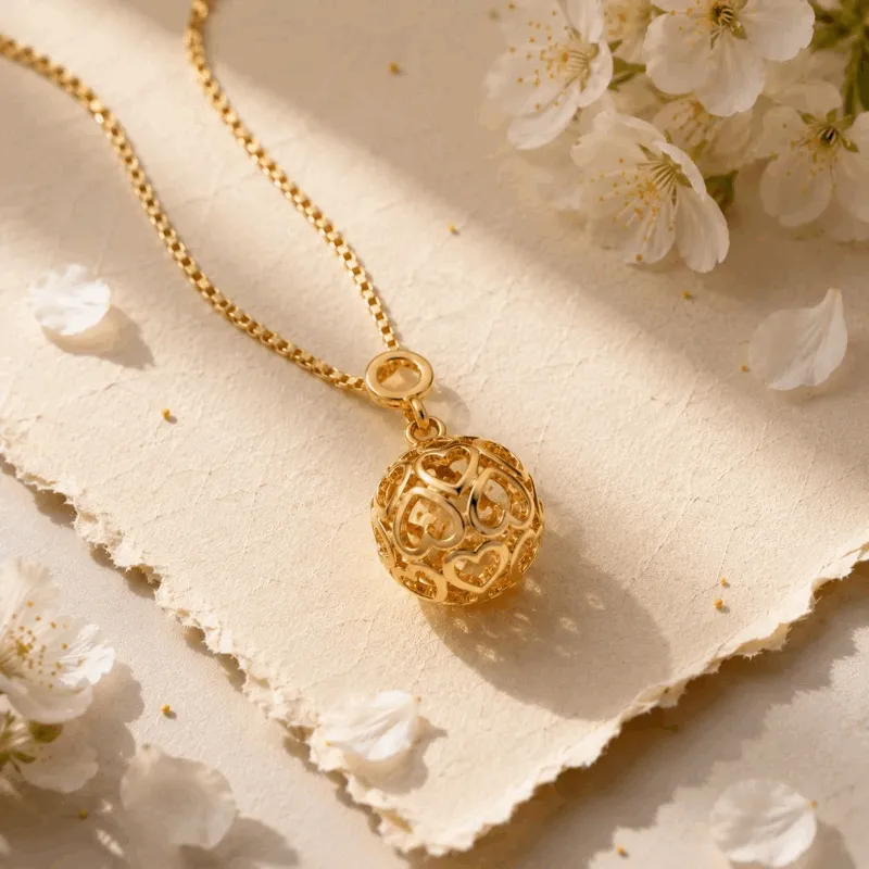 Vyanika Heart Bloom Gold-Plated Pendant