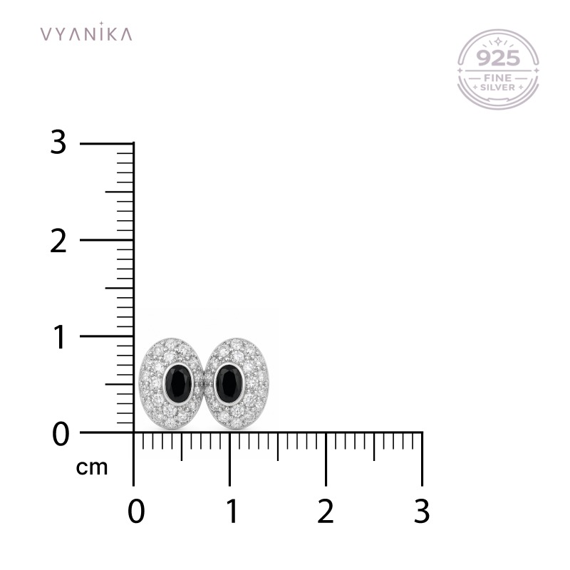 Vyanika Noir Twin Halo Crystal Pendant