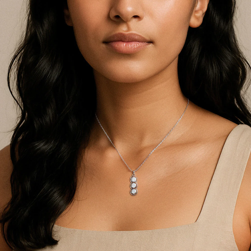 Trinity Halo Diamond Pendant
