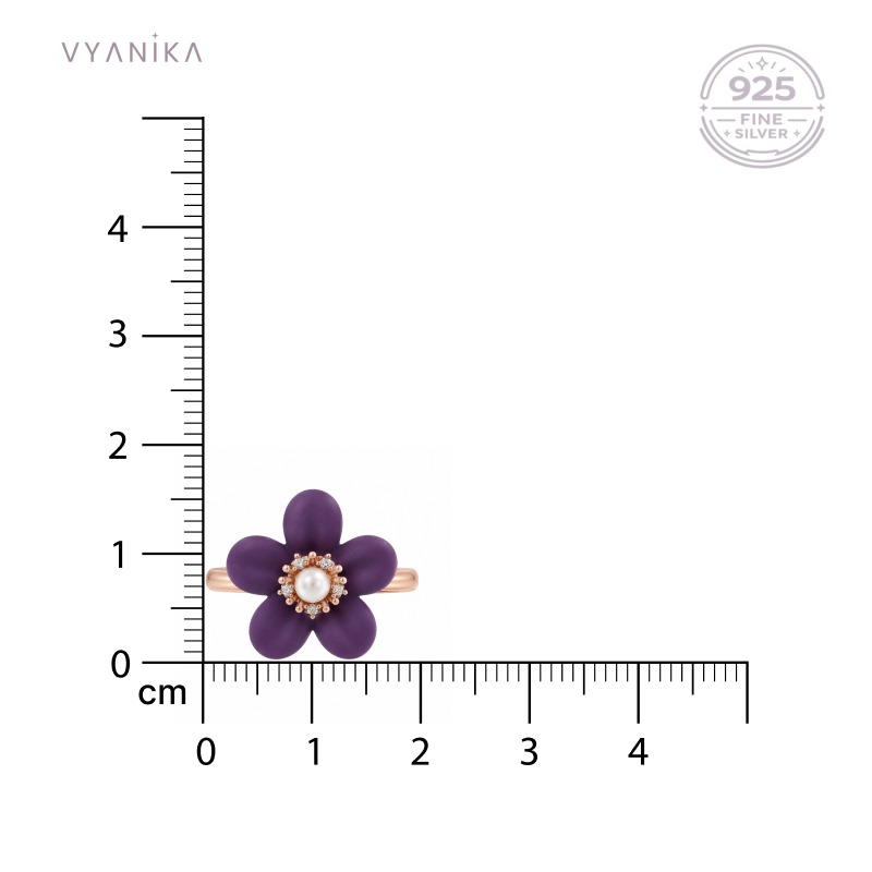 Vyanika Amethyst Bloom Pearl Ring