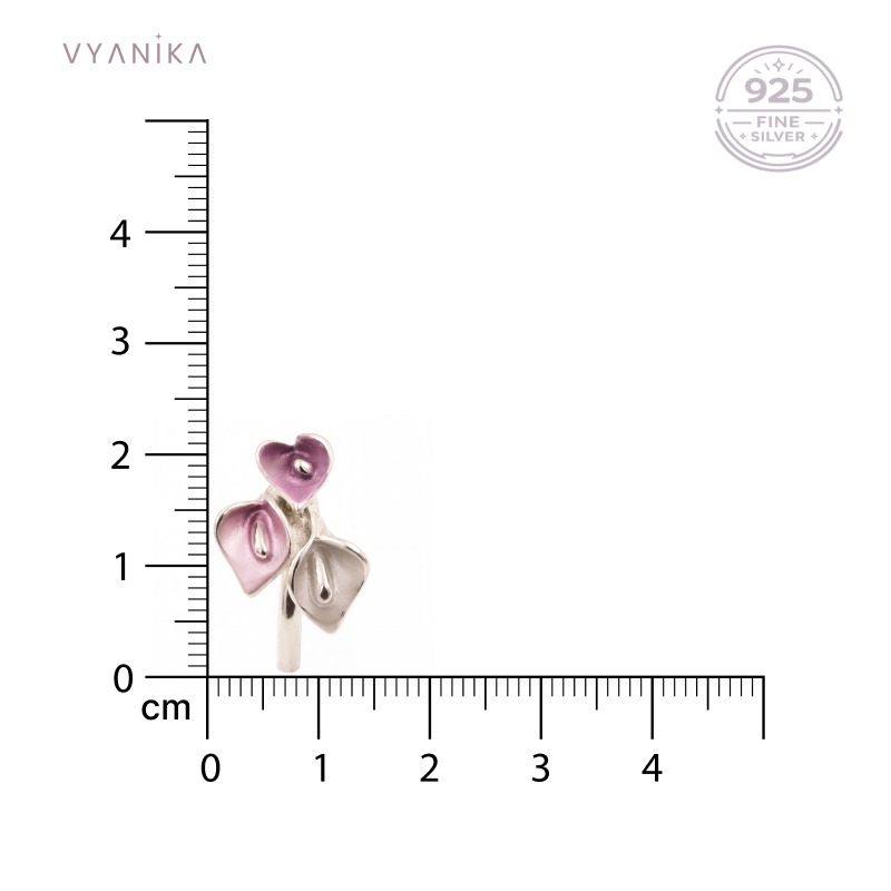 Vyanika Blush Bloom Floral Silver Ring