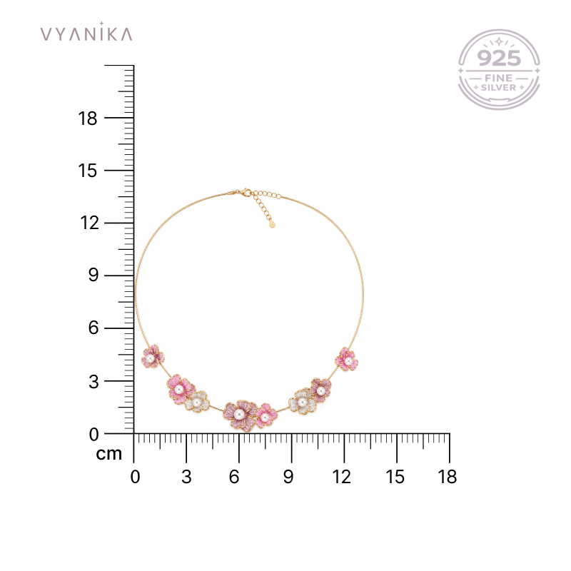 Vyanika Blush Blossom Necklace & Earrings Set
