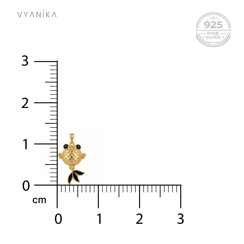 Vyanika Golden Koi Fish Charm Pendant