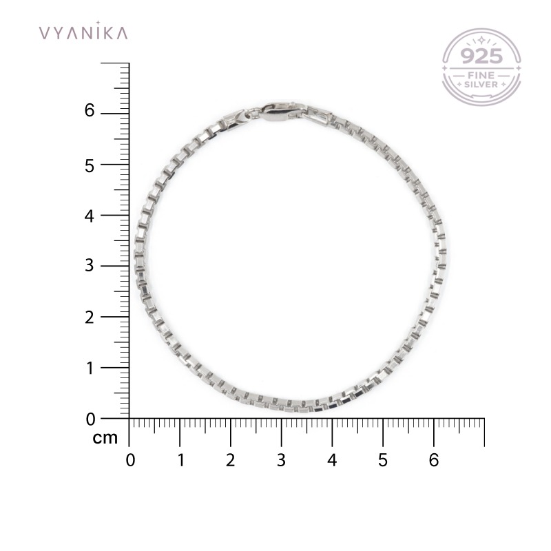 Vyanika Men’s Silver Box Chain Bracelet