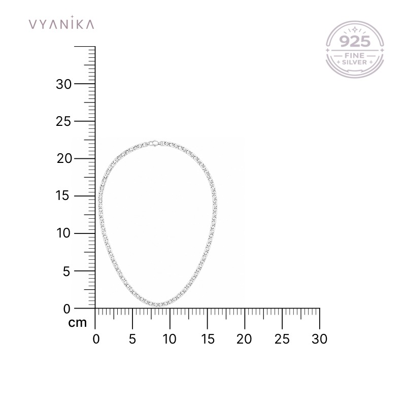 Vyanika Men’s Silver Byzantine Chain Necklace