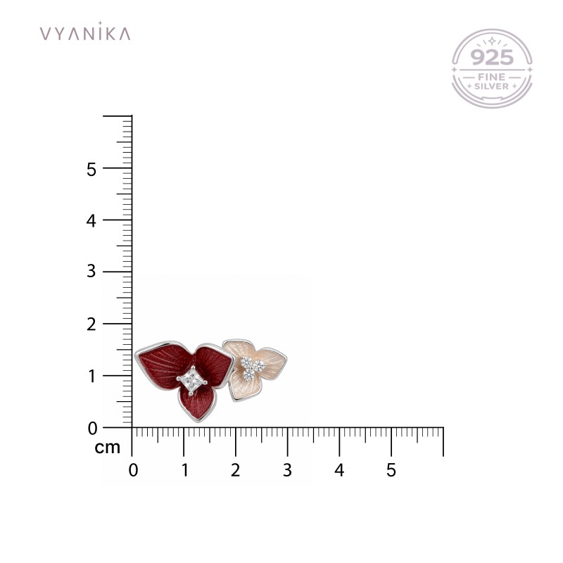 Vyanika Ruby Petal Dual Bloom Bracelet