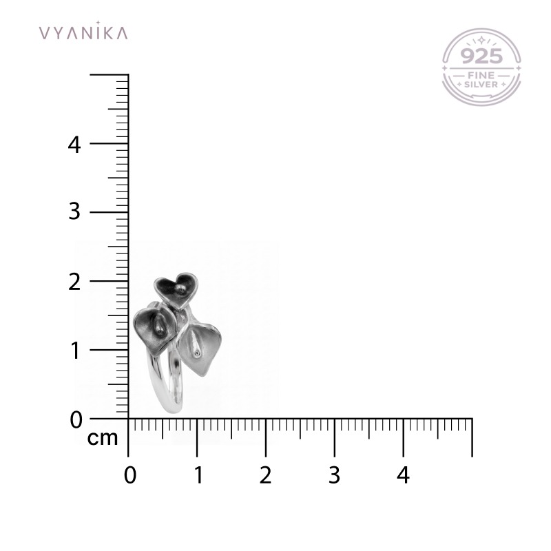 Vyanika Silver Abstract Bloom Ring