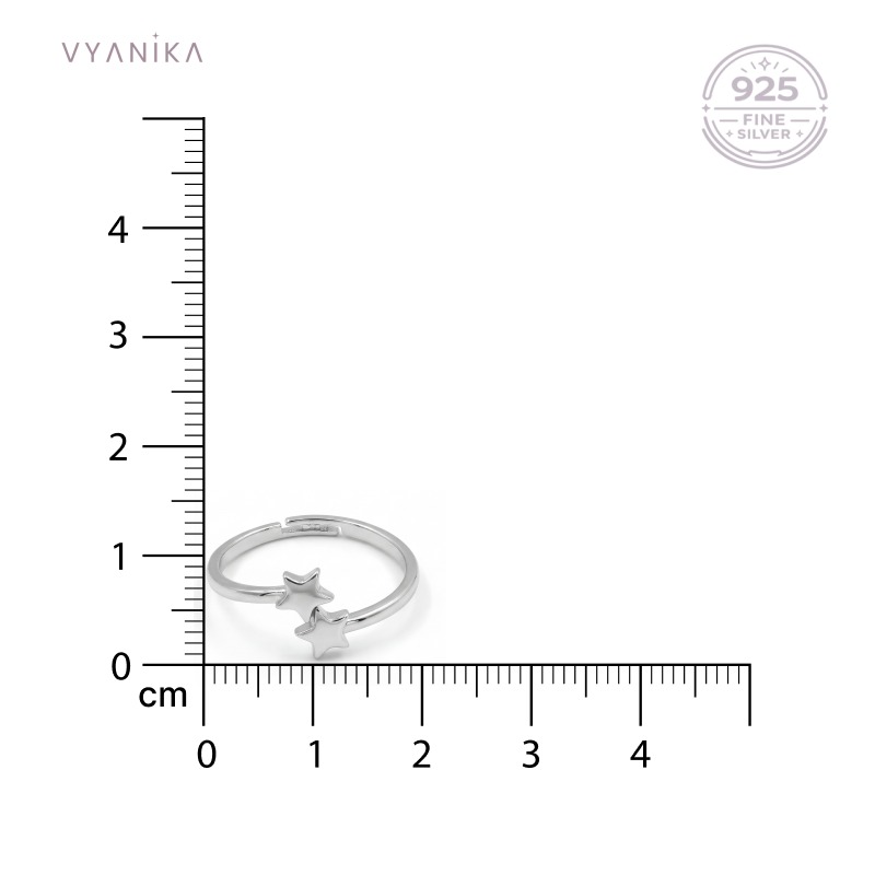 Vyanika Twin Star Open Adjustable Ring