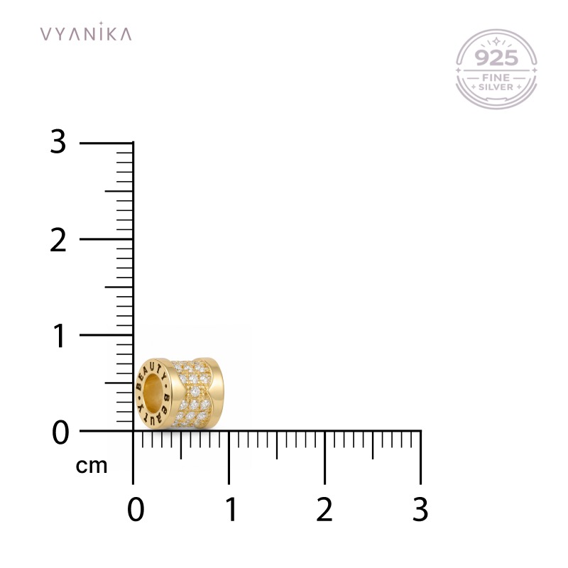 Vyanika Celeste Crystal Barrel Charm Pendant