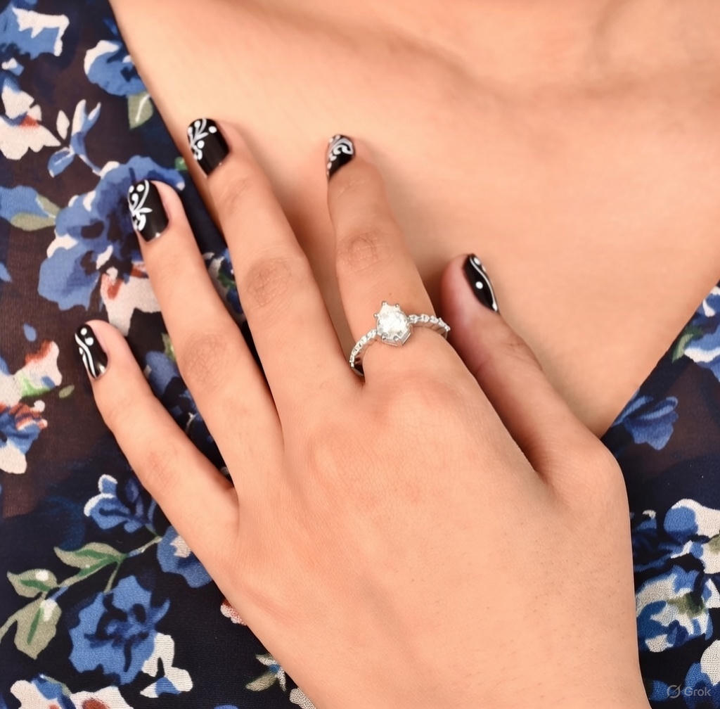 Classic Solitaire Spark Ring