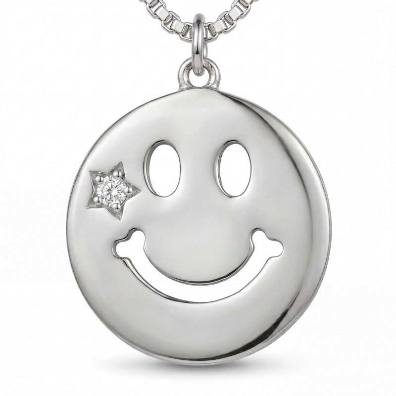 Vyanika Smiley Charm Silver Pendant