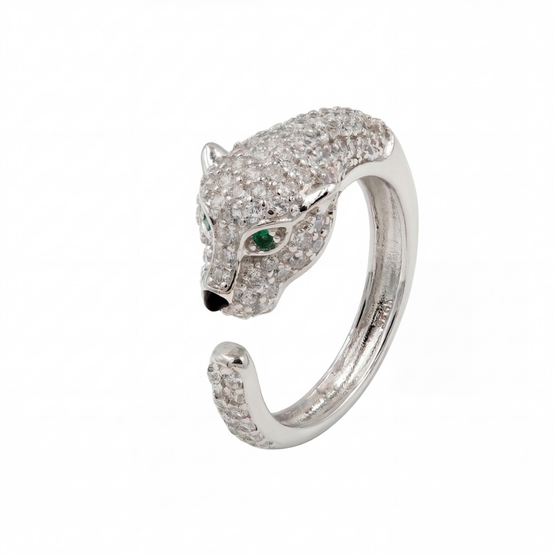 Vyanika Panther Luxe Ring – Crystal Studded