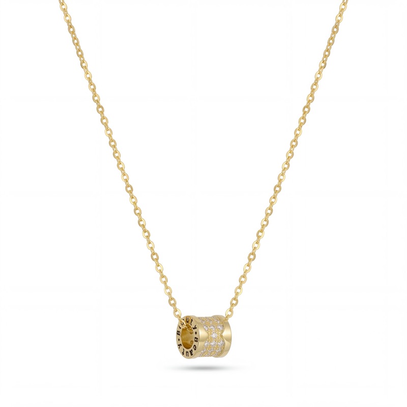 Vyanika Celeste Crystal Barrel Charm Pendant Necklace
