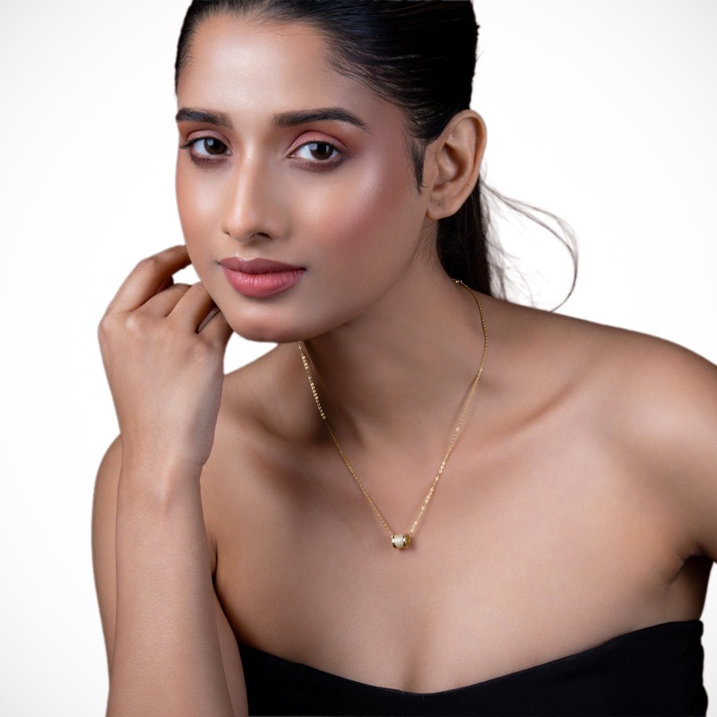 Vyanika Celeste Crystal Barrel Charm Pendant Necklace