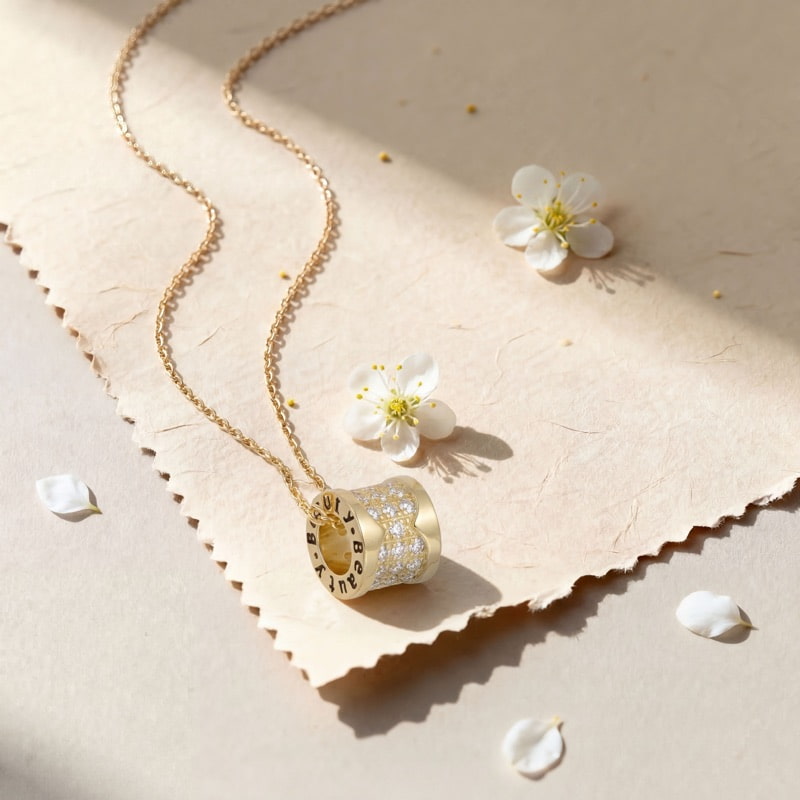 Vyanika Celeste Crystal Barrel Charm Pendant