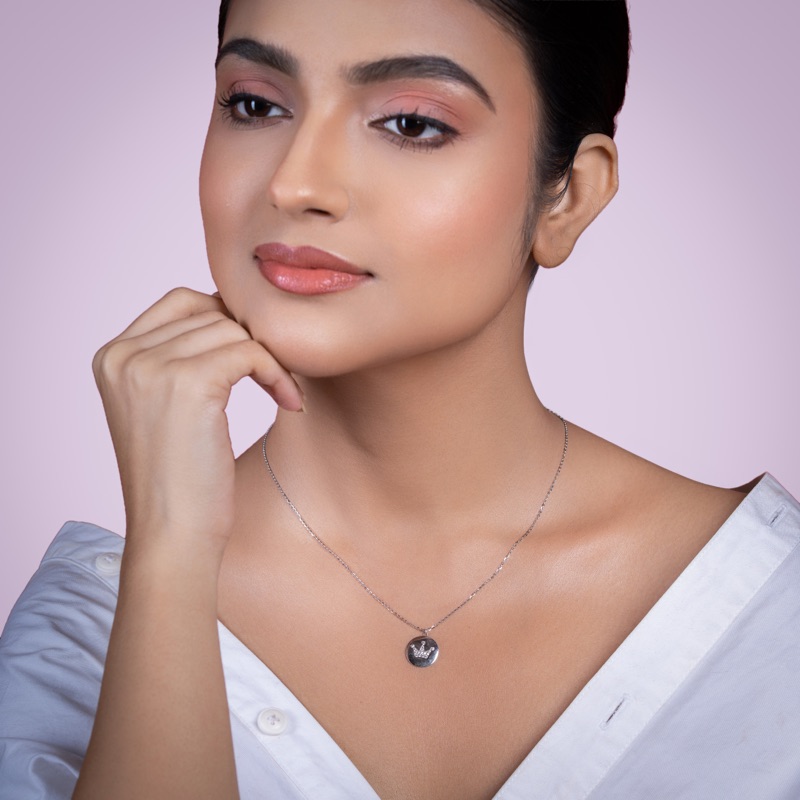 Vyanika Crown Charm Pendant Necklace