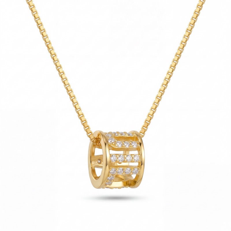 Vyanika Crystal Barrel Pendant Necklace