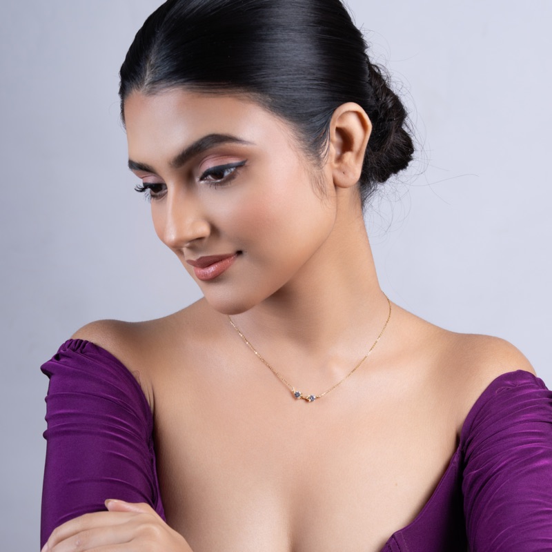 Vyanika Twin Radiance Crystal Charm Pendant Necklace