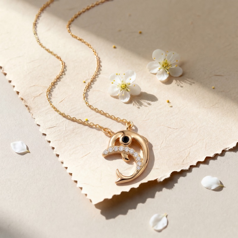 Vyanika Golden Dolphin Charm Pendant
