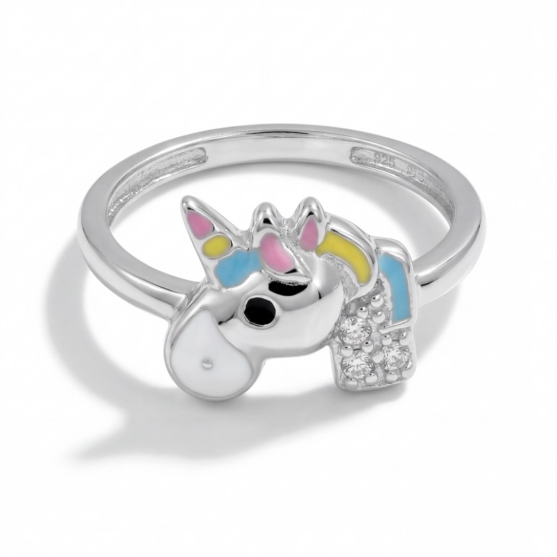 Vyanika Dreamy Unicorn Sparkle Silver Ring