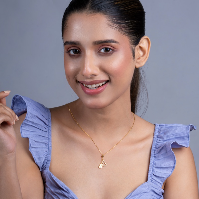 Vyanika Dual Heart Pearl Drop Pendant Necklace