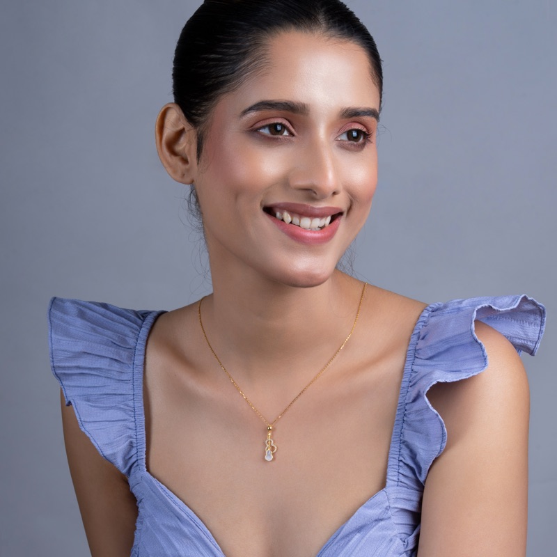 Vyanika Dual Heart Pearl Drop Pendant