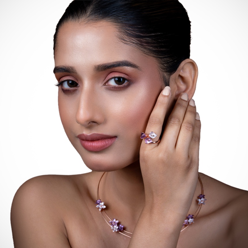 Vyanika Blossom Luxe Necklace & Earrings Set