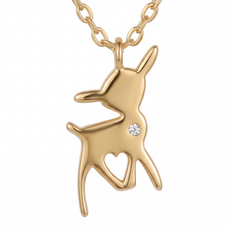 Vyanika Golden Deer Charm Pendant