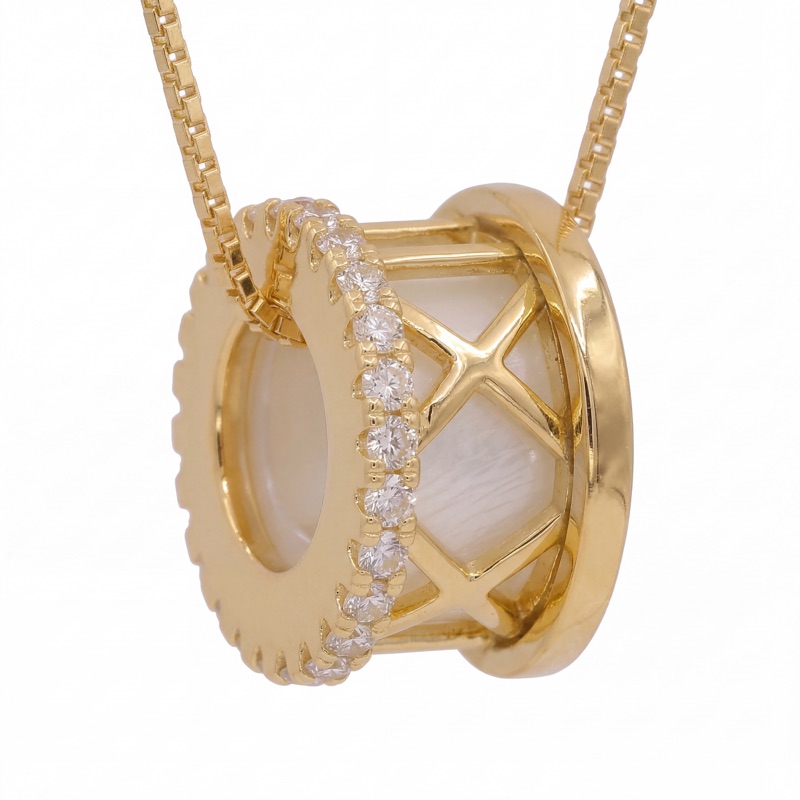 Vyanika Golden Halo Barrel Pendant