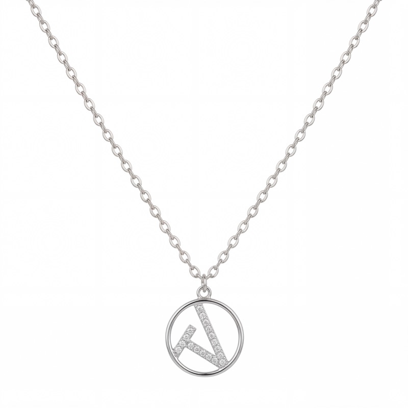 Vyanika Sparkling Initial A Pendant Necklace