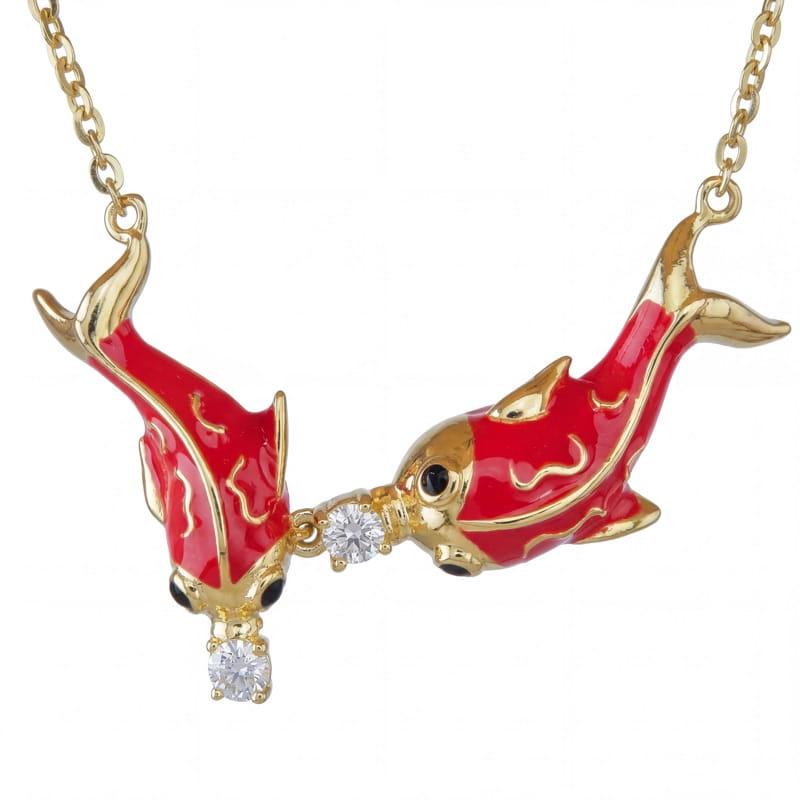 Vyanika Crimson Koi Fish Charm Pendant