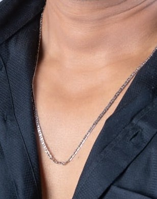 Vyanika Men’s Silver Byzantine Chain Necklace