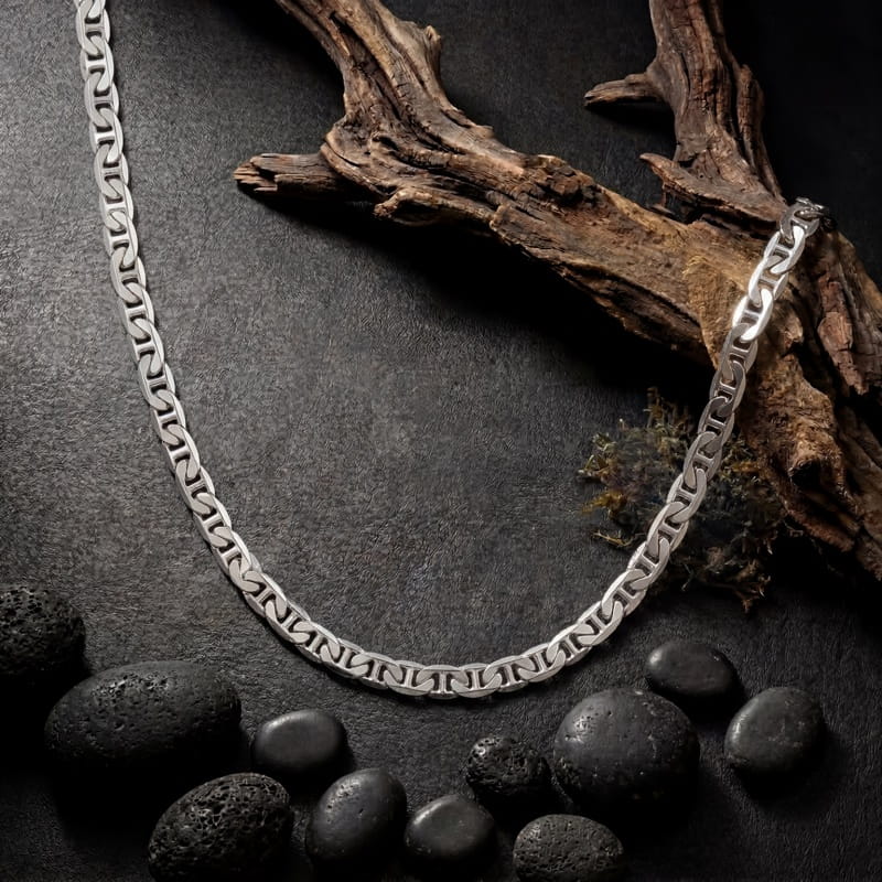 Vyanika Men’s Silver Byzantine Chain Necklace