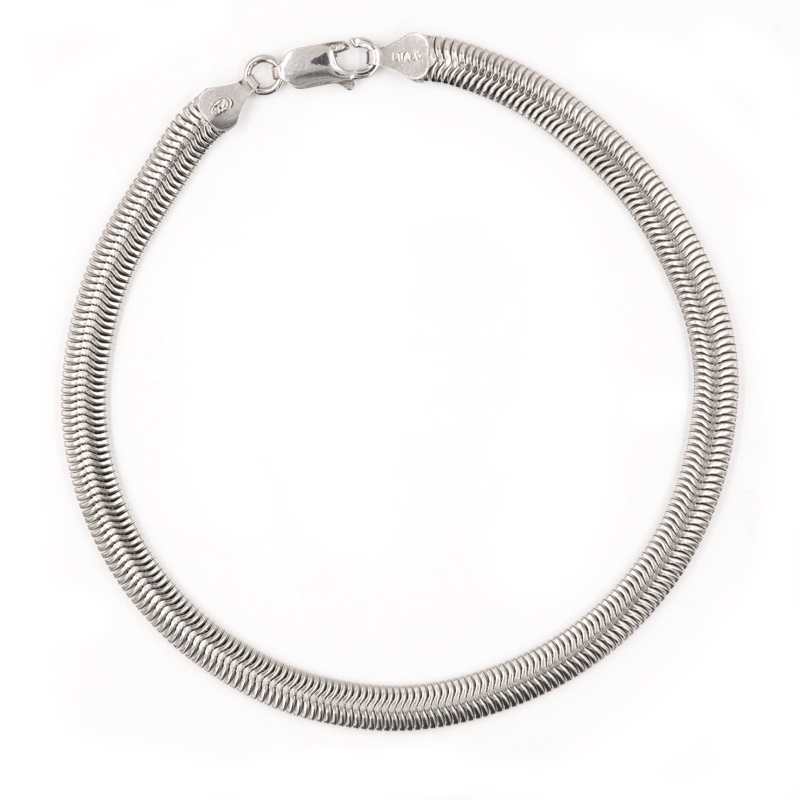 Vyanika Men’s Silver Snake Chain Bracelet