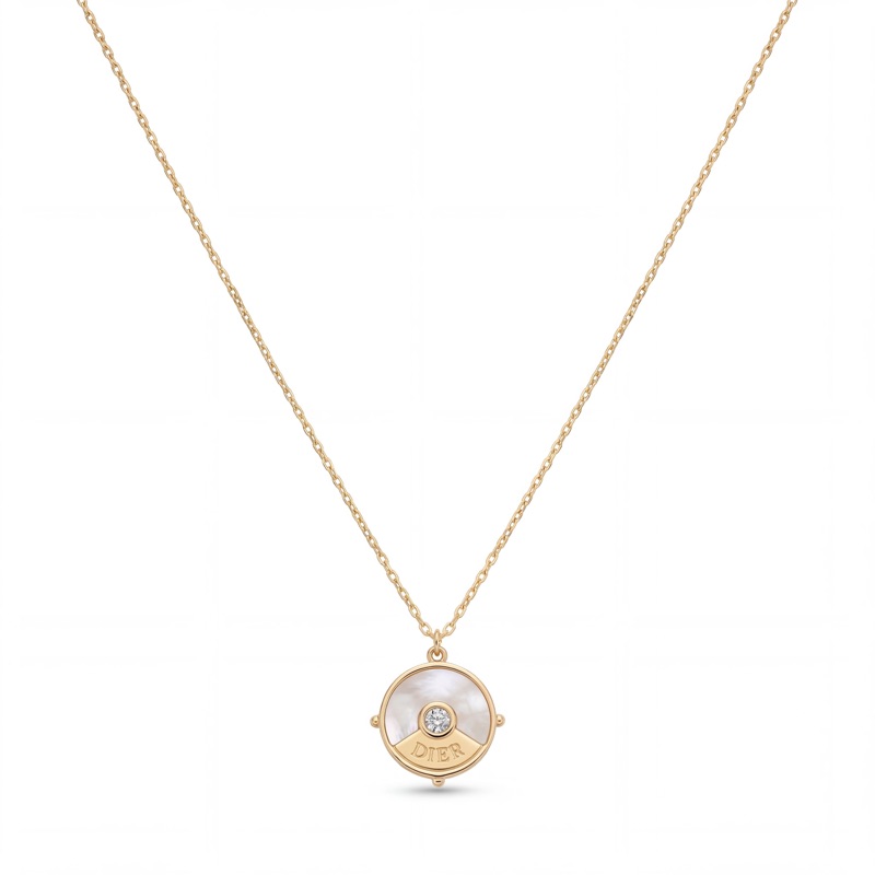 Vyanika Luna Halo Mother of Pearl Pendant Necklace