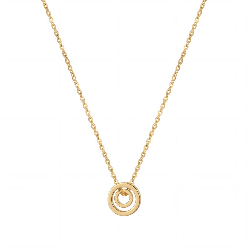 Vyanika Orbit Layered Circle Pendant Necklace