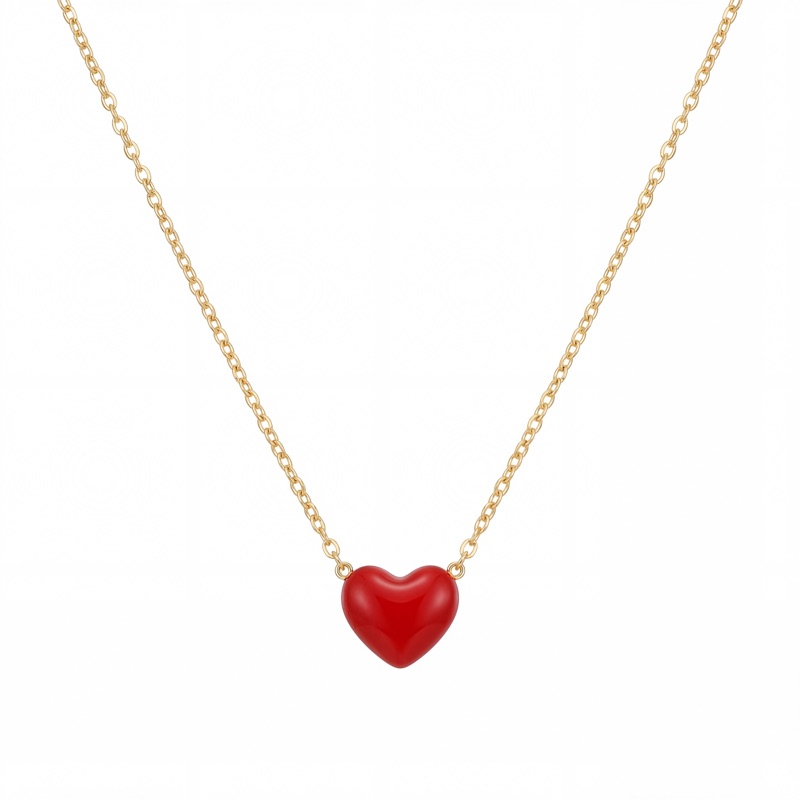 Vyanika Scarlet Heart Pendant Necklace