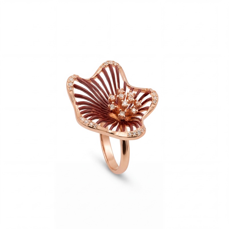 Vyanika Rose Bloom Sculpted Ring