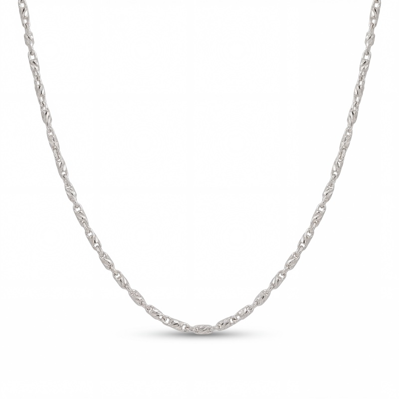 Vyanika Silver Textured Chain for Men