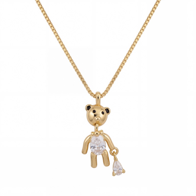 Vyanika Teddy Charm Pendant Necklace
