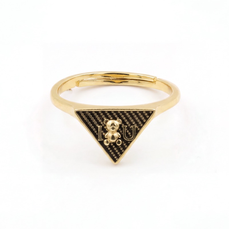 Vyanika Teddy Triangle Charm Ring