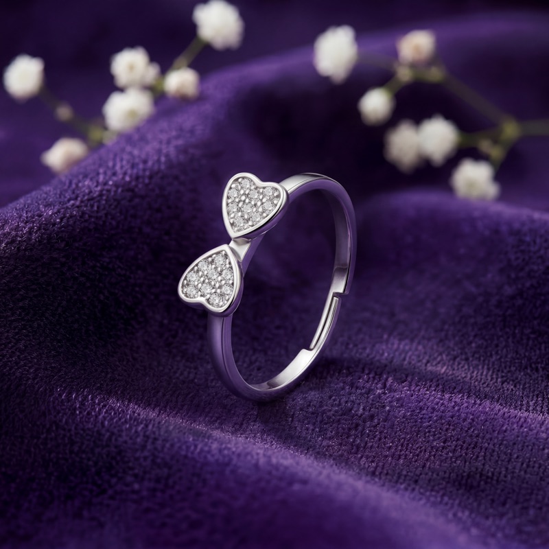 Vyanika Twin Heart Spark Ring