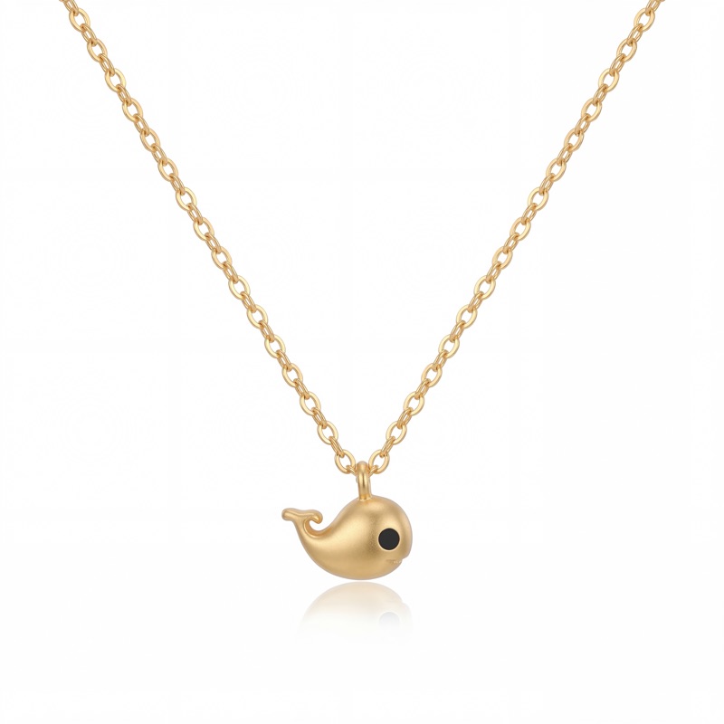 Cute Whale Gold Plated Silver Pendant Necklace